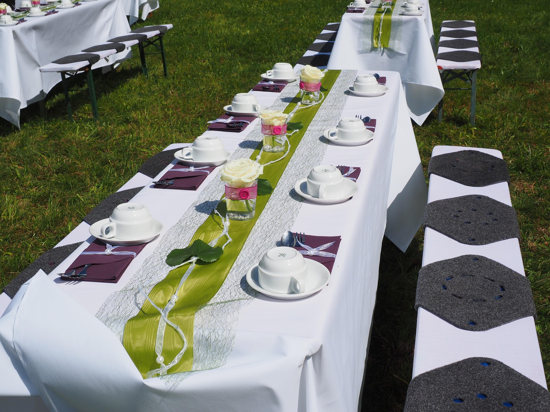 Elegant wedding catering setup
